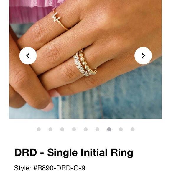 DANA REBECCA designs initial ring 14k yellow gold and diamond letter G - Picture 2 of 9